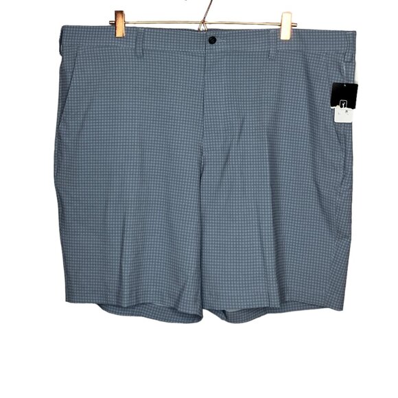 New PGA Tour Men's 42 Blue Grid Check Plaid Stretch Active Waistband Golf‎ Short - Picture 1 of 5